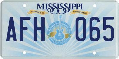 MS license plate AFH065
