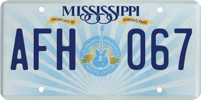 MS license plate AFH067