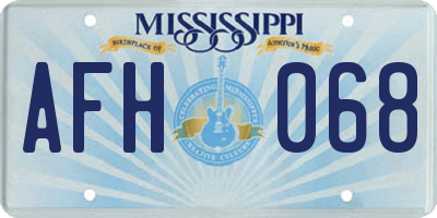MS license plate AFH068
