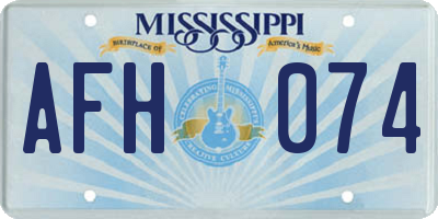 MS license plate AFH074