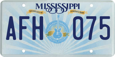MS license plate AFH075
