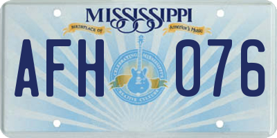 MS license plate AFH076