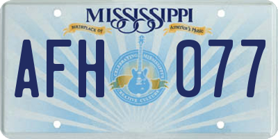 MS license plate AFH077