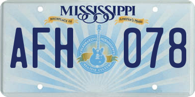 MS license plate AFH078