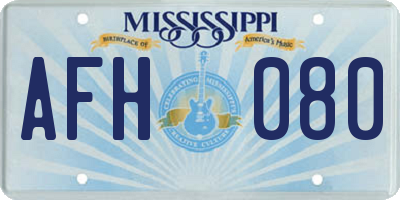MS license plate AFH080