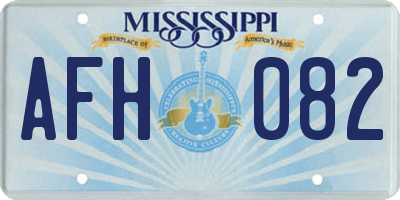 MS license plate AFH082