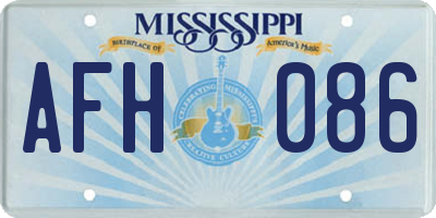 MS license plate AFH086