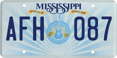 MS license plate AFH087