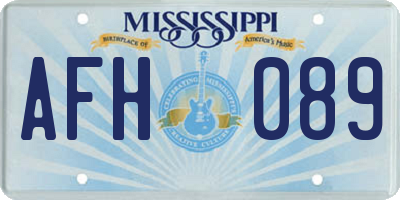 MS license plate AFH089