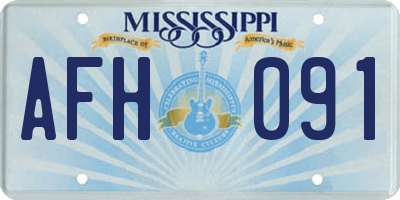 MS license plate AFH091