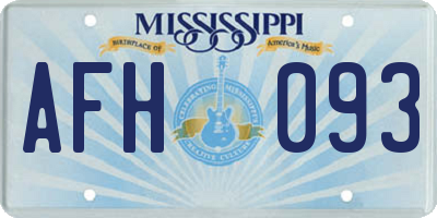 MS license plate AFH093