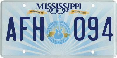 MS license plate AFH094