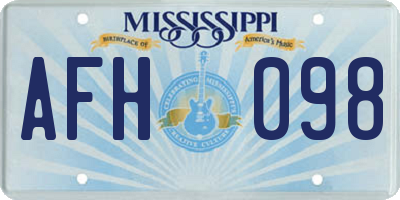 MS license plate AFH098