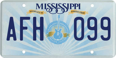 MS license plate AFH099