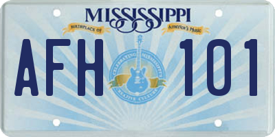 MS license plate AFH101