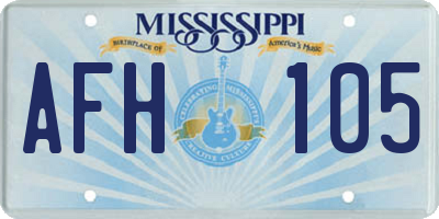 MS license plate AFH105