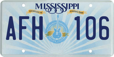 MS license plate AFH106