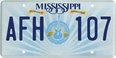 MS license plate AFH107