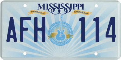 MS license plate AFH114