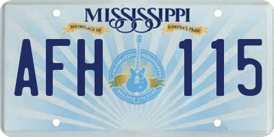 MS license plate AFH115