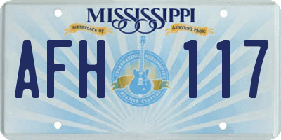MS license plate AFH117
