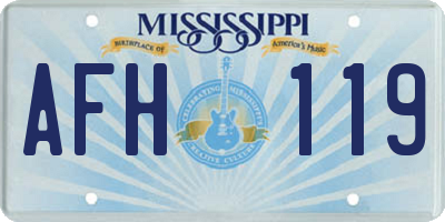 MS license plate AFH119