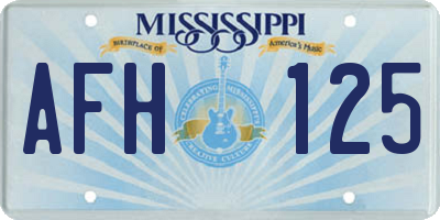 MS license plate AFH125