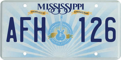 MS license plate AFH126
