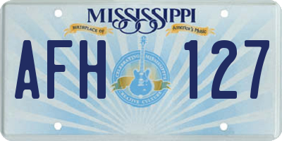 MS license plate AFH127