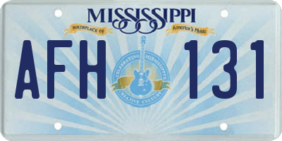 MS license plate AFH131