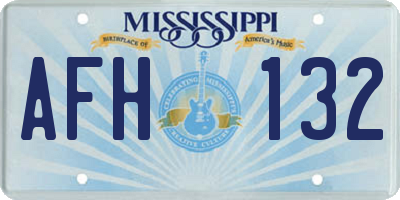 MS license plate AFH132