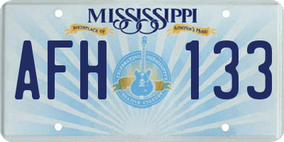 MS license plate AFH133