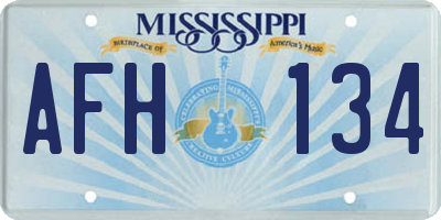 MS license plate AFH134