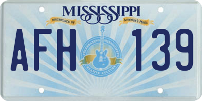 MS license plate AFH139