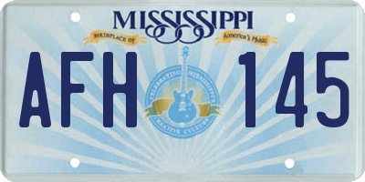 MS license plate AFH145
