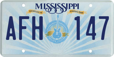 MS license plate AFH147