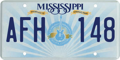 MS license plate AFH148