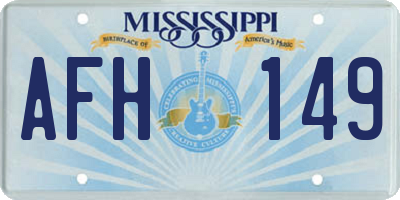 MS license plate AFH149
