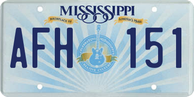 MS license plate AFH151