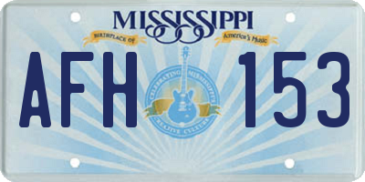 MS license plate AFH153