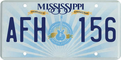 MS license plate AFH156