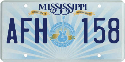 MS license plate AFH158