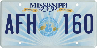 MS license plate AFH160