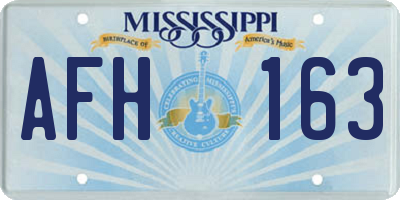 MS license plate AFH163