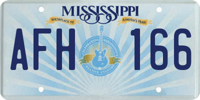 MS license plate AFH166