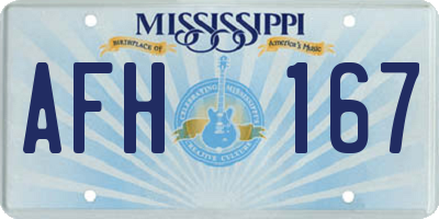 MS license plate AFH167
