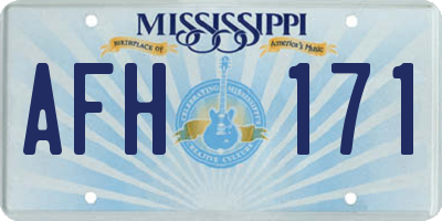 MS license plate AFH171