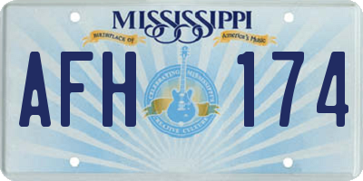 MS license plate AFH174