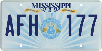 MS license plate AFH177