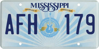 MS license plate AFH179